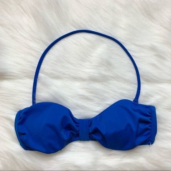 Pink Victoria's Secret Halter Bikini Top Bandeau Swimwear Beach Blue XS - Picture 6 of 13